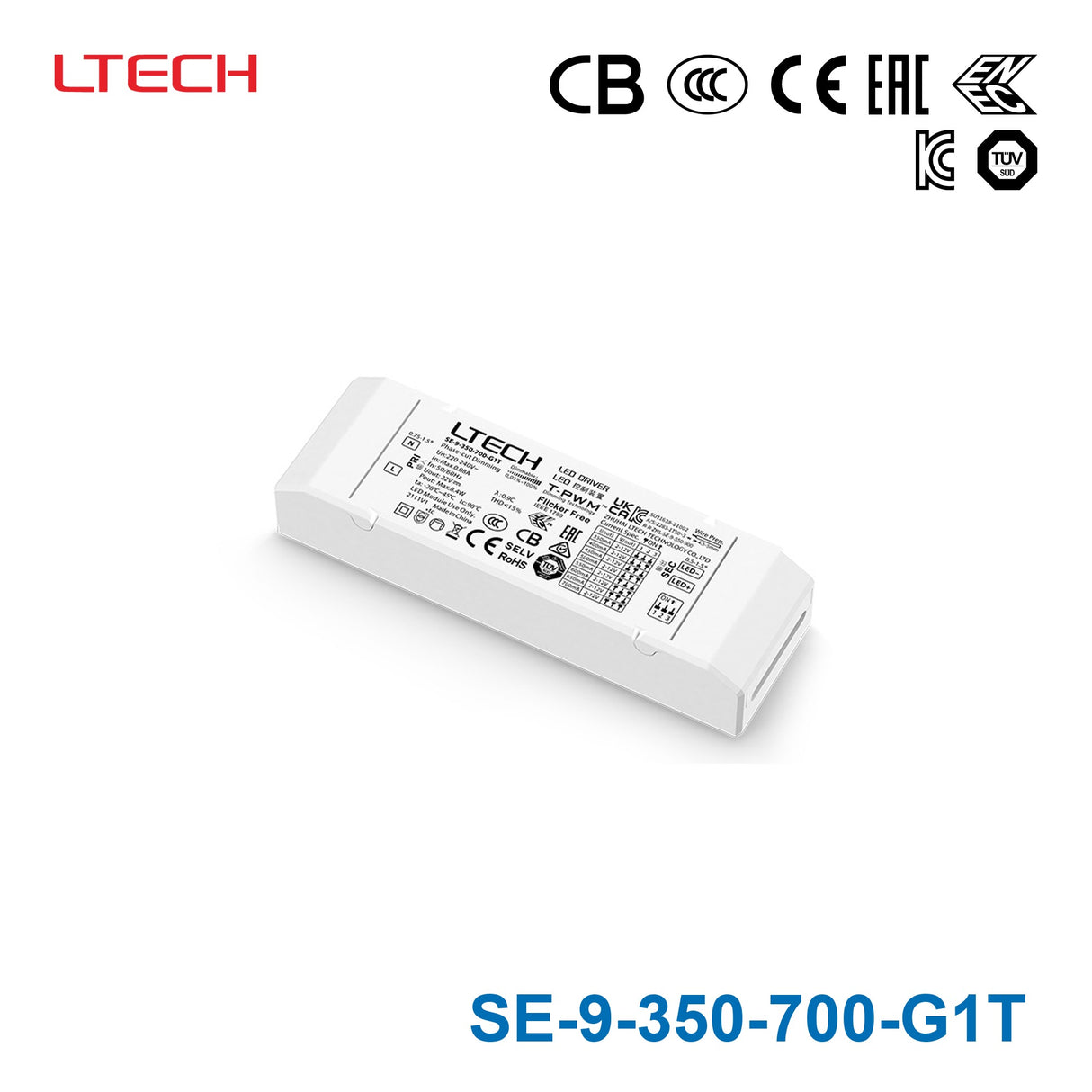 Ltech SE-9-350-700-G1T 9W  350mA ~ 700mA CC Triac LED Driver - Selectable Output