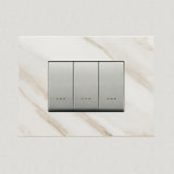 Vimar Eikon Marble 3 Gang Switch - White Calacatta - 16A - PHOTO 4