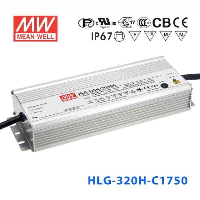 Mean Well HLG-320H-C1750B Power Supply 320.25W 1750mA - Dimmable