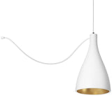 Pablo Pendant Swell String Single Narrow White / Brass - PHOTO 1