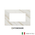 Vimar Eikon Plate 4M Marbl.Stoneware White Calacatta