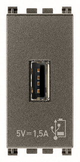 Vimar Arke USB Supply Unit 5V 1.5A 1M Aluminium