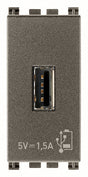 Vimar Arke USB Supply Unit 5V 1.5A 1M Aluminium