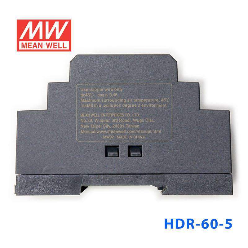 Mean Well HDR-60-5 Ultra Slim Step Shape Power Supply 60W 5V - DIN Rail - PHOTO 1