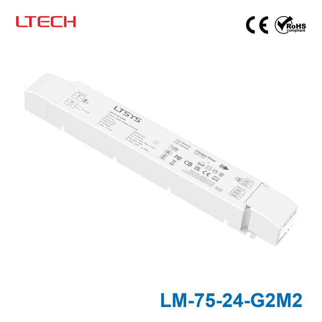 Ltech LM-75-24-G2M2 75W 24VDC CV DMX LED Driver - DMX dimmable 3.12A