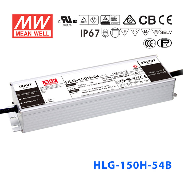 Mean Well HLG-150H-54AB Power Supply 150W 54V - Adjustable and Dimmable 2.8A