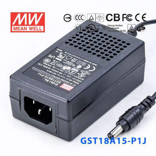 Mean Well GST18A15-P1JPower Supply 18W 15V 1.2A