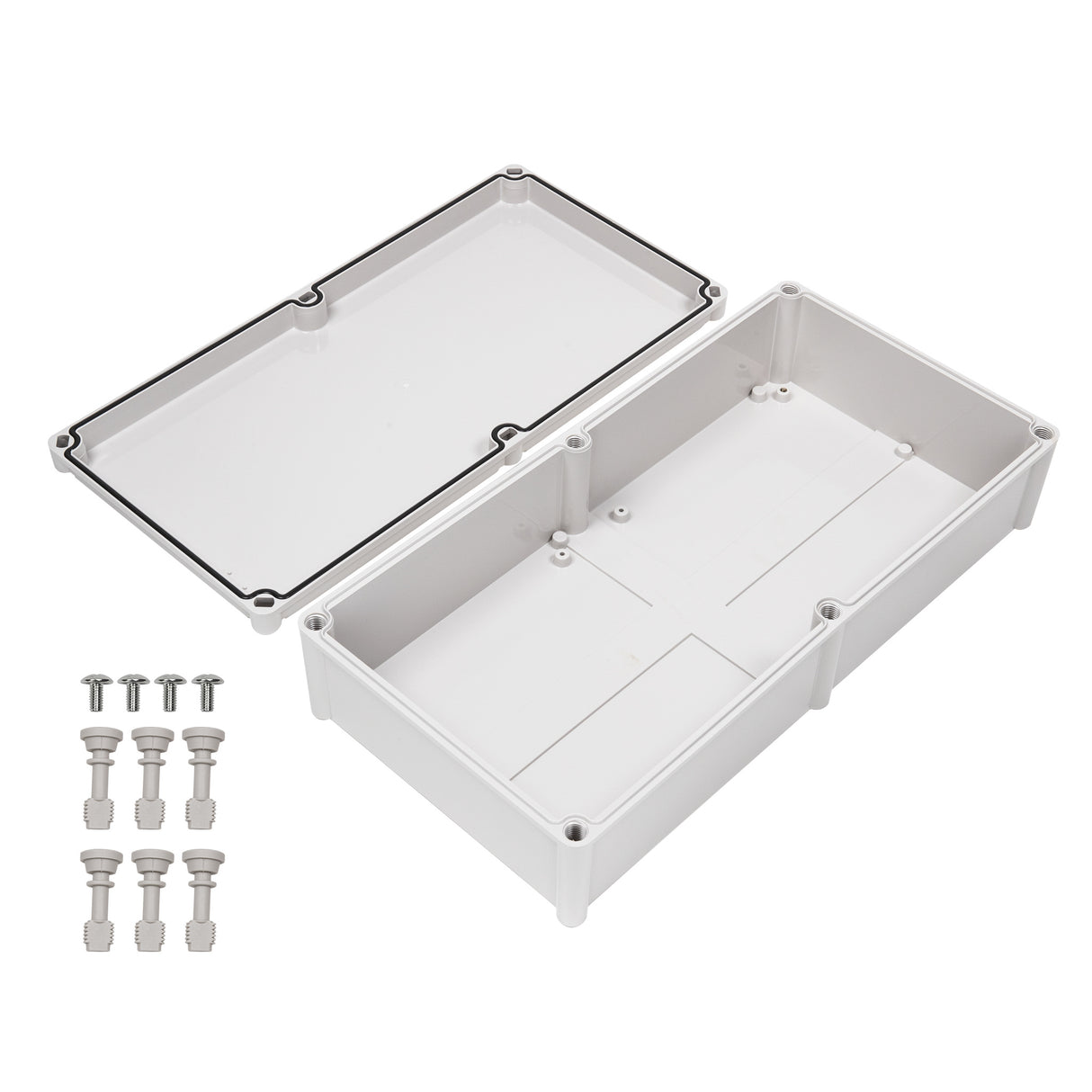 Boxco S-Series 280x560x130mm Plastic Enclosure, IP67, IK08, ABS, Grey Cover, Screw Type - PHOTO 2