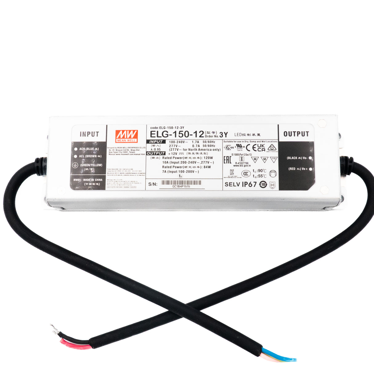Mean Well ELG-150-12 Power Supply 120W 12V 10A - PHOTO 1