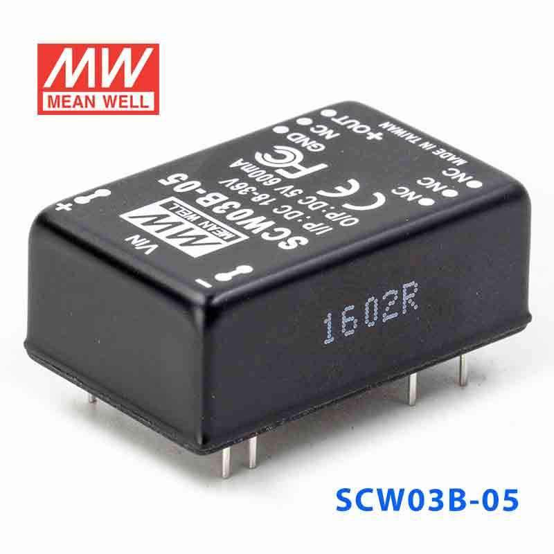 Mean Well SCW03B-05 DC-DC Converter - 3W 18~36V DC in 5V out 600mA - PHOTO 1