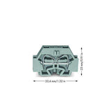 Wago 262-301 2-conductor Terminal Block Fixing Flange 1-pole CAGE CLAMP® Gray - PHOTO 1