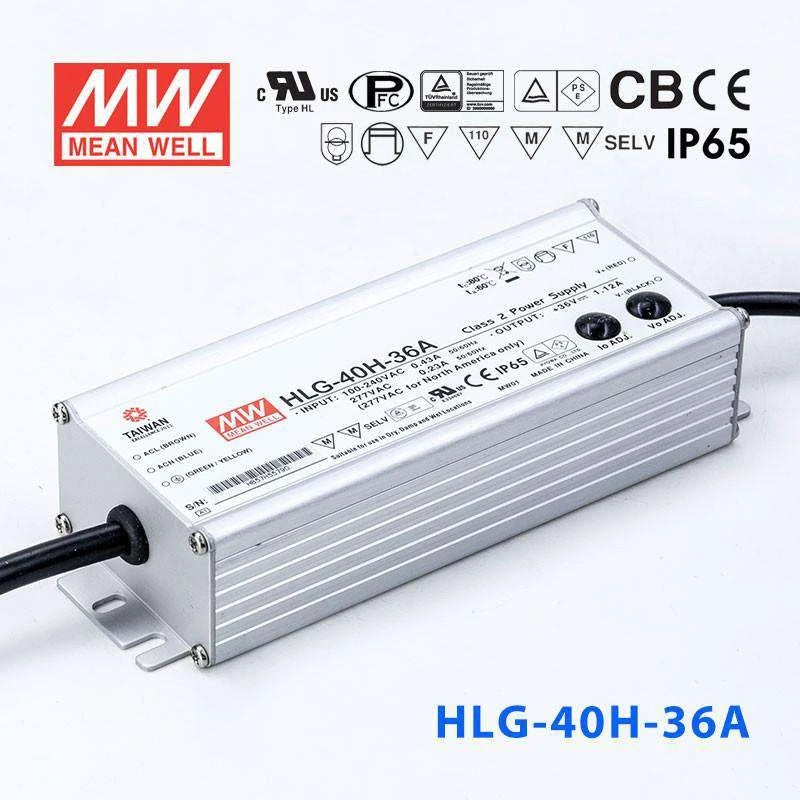 Mean Well HLG-40H-36A Power Supply 40W 36V - Adjustable 1.12A