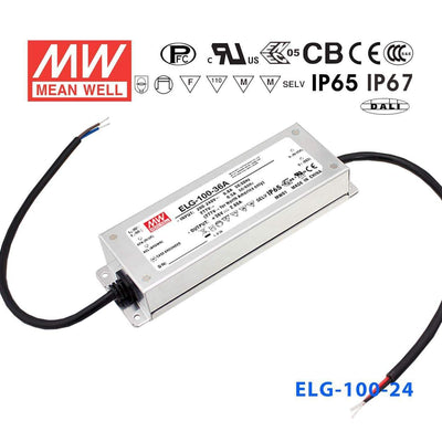 Mean Well ELG-100-24B-3Y AC-DC Single output LED Driver Mix Mode (CV+CC) with PFC 4A