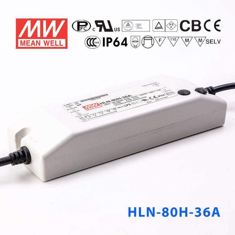 Mean Well HLN-80H-36A Power Supply 80W 36V - IP64, Adjustable