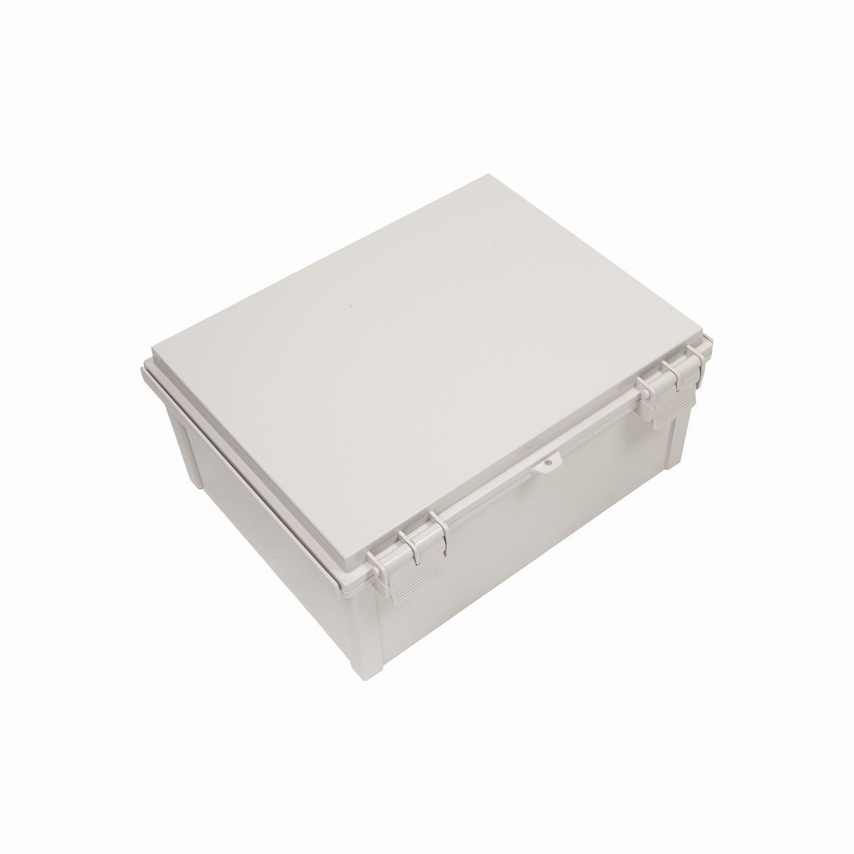 Boxco Q-Series 350x450x200mm Plastic Enclosure, IP67, IK08, ABS, Grey Cover, Hinge Type with Plate - PHOTO 1