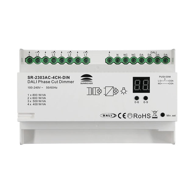 Sunricher DALI2 to Triac Dimmer, 4 Channel, 1600W Max, Single Colour/RGBW