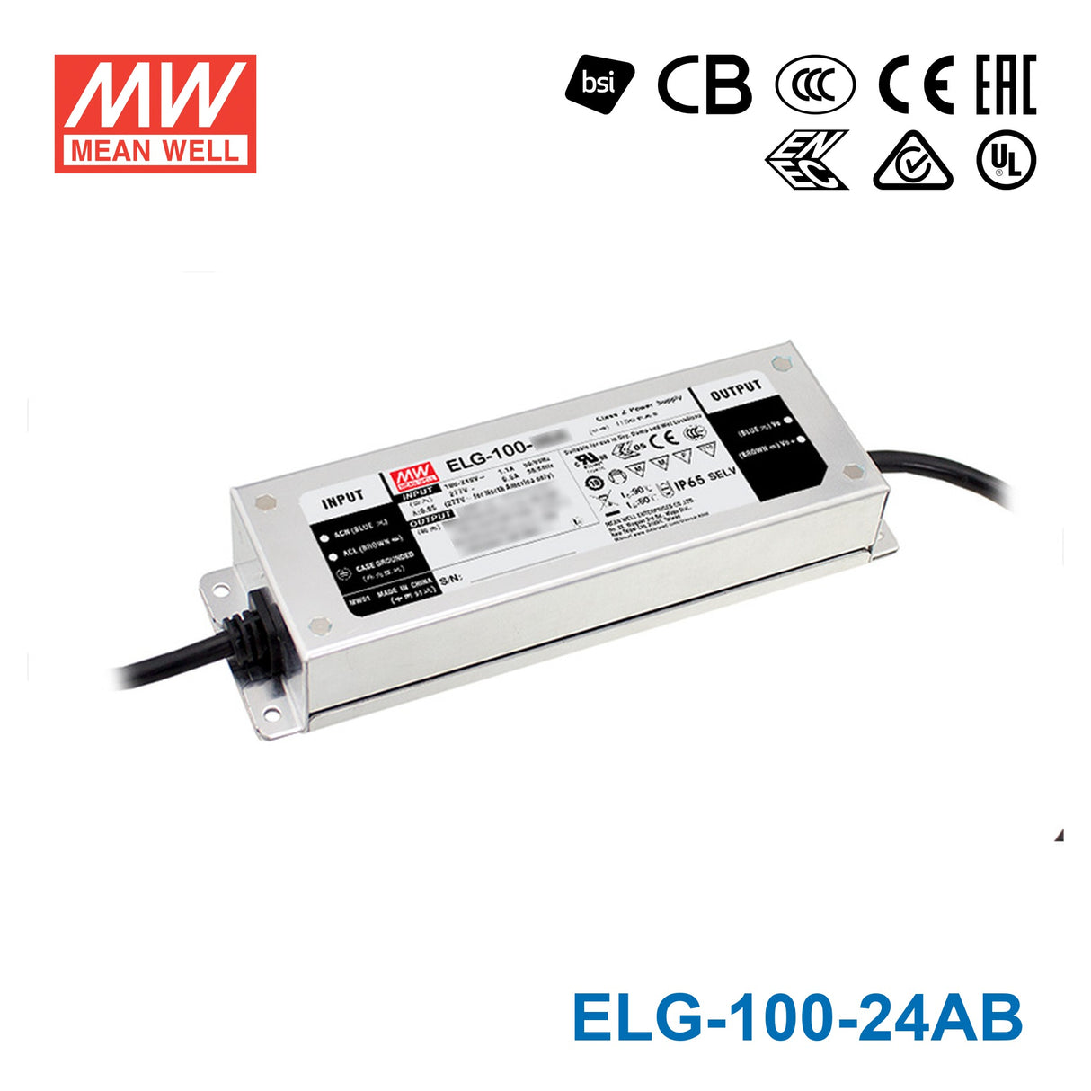 Mean Well ELG-100-24AB Power Supply 100W 24V - Adjustable and Dimmable