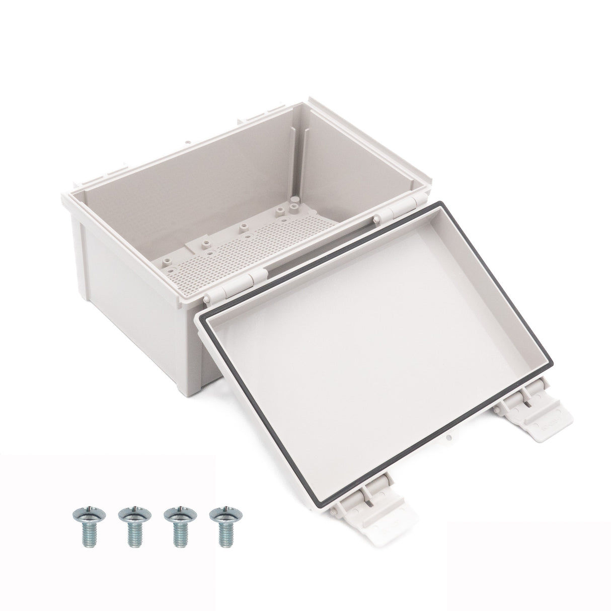 Boxco Q-Series 200×300×150mm Plastic Enclosure, IP67, IK08, PC, Grey Cover, Plastic Hinge and Latch Type - PHOTO 3