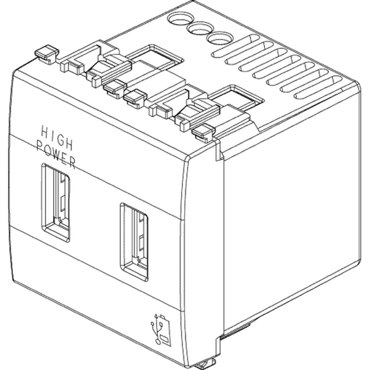 Eikon 5V 1A USB Supply Unit 2M White - PHOTO 1
