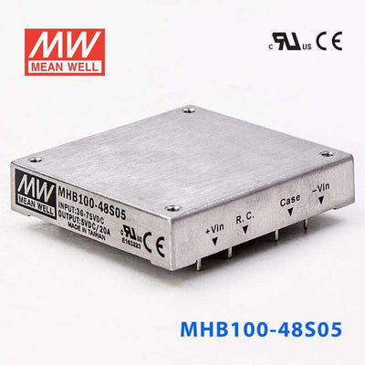 Mean Well MHB100-48S05 DC-DC Converter - 100W - 36~75V in 5V out 20A