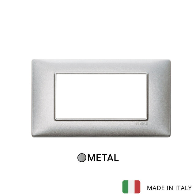 Vimar Plana Plate 4M Metal Metallized Silver