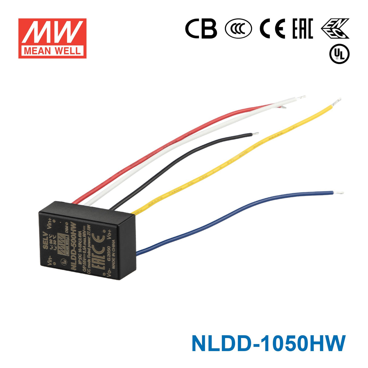 Mean Well NLDD-1050HW DC/DC LED Driver CC 1050mA - Step-down Wire Type