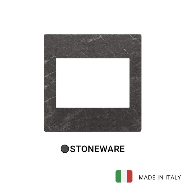 Vimar Eikon Exe Plate 3M Marbl Stoneware Black Marquina