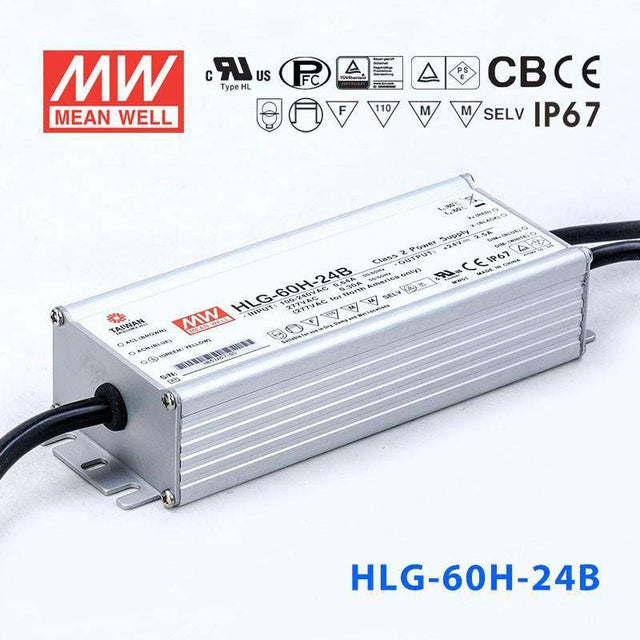 Mean Well HLG-60H-24B Power Supply 60W 24V - Dimmable