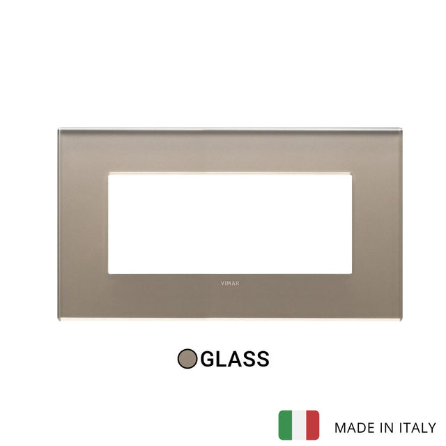Vimar Eikon Exe Plate 5M Mirror Glass Opal Brown