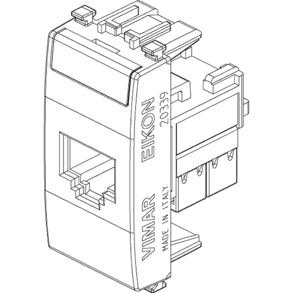 Eikon RJ45 Cat 6 Netsafe UTP 110 Outlet White - PHOTO 1