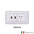 Vimar Plana Plastic 2 USB and 1 Socket - Reflex Snow - 10A
