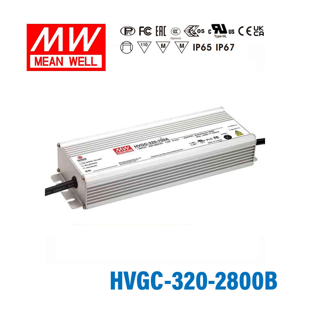 Mean Well HVGC-320-2800B Power Supply 320W 2800mA - Dimmable