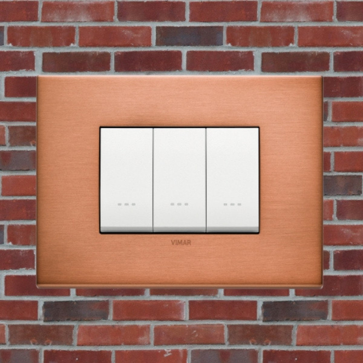 Vimar Eikon Metal 3 Gang Switch - Brushed Copper - 16A - PHOTO 9