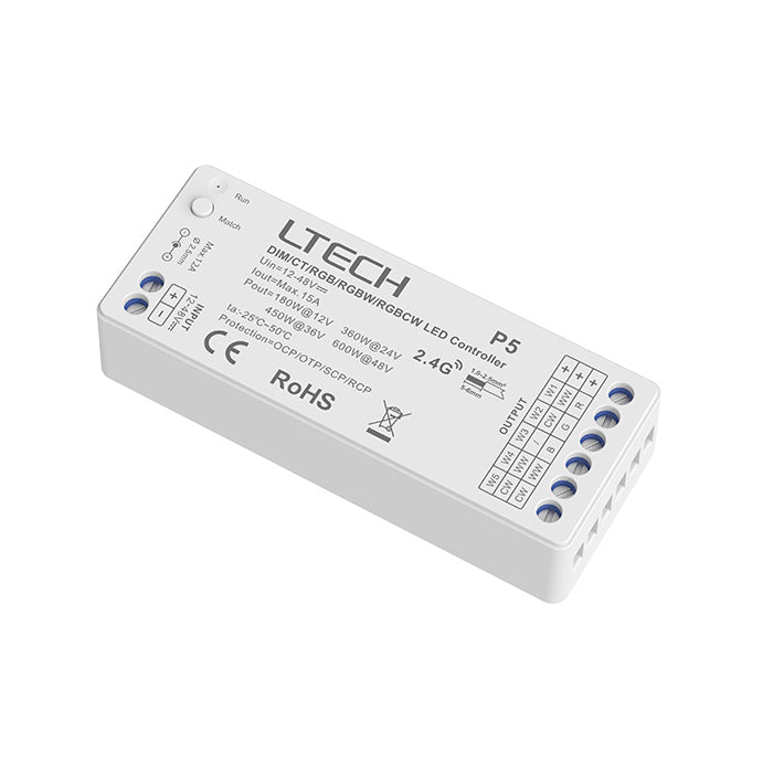 Ltech P5 5 Channel Receiver - 5 Channels 3A per Channel, 12-24V