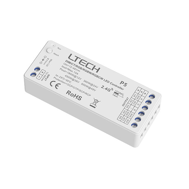 Ltech P5 5 Channel Receiver - 5 Channels 3A per Channel, 12-24V