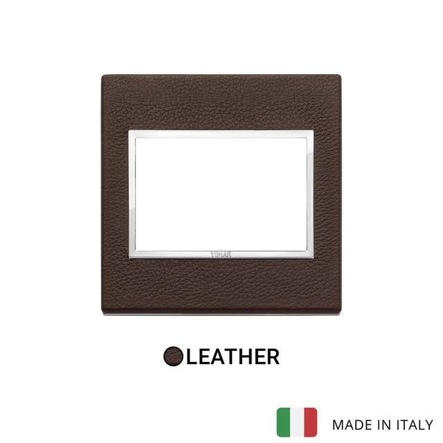 Vimar Eikon Evo Plate 3M Leather Tobacco - British Standard