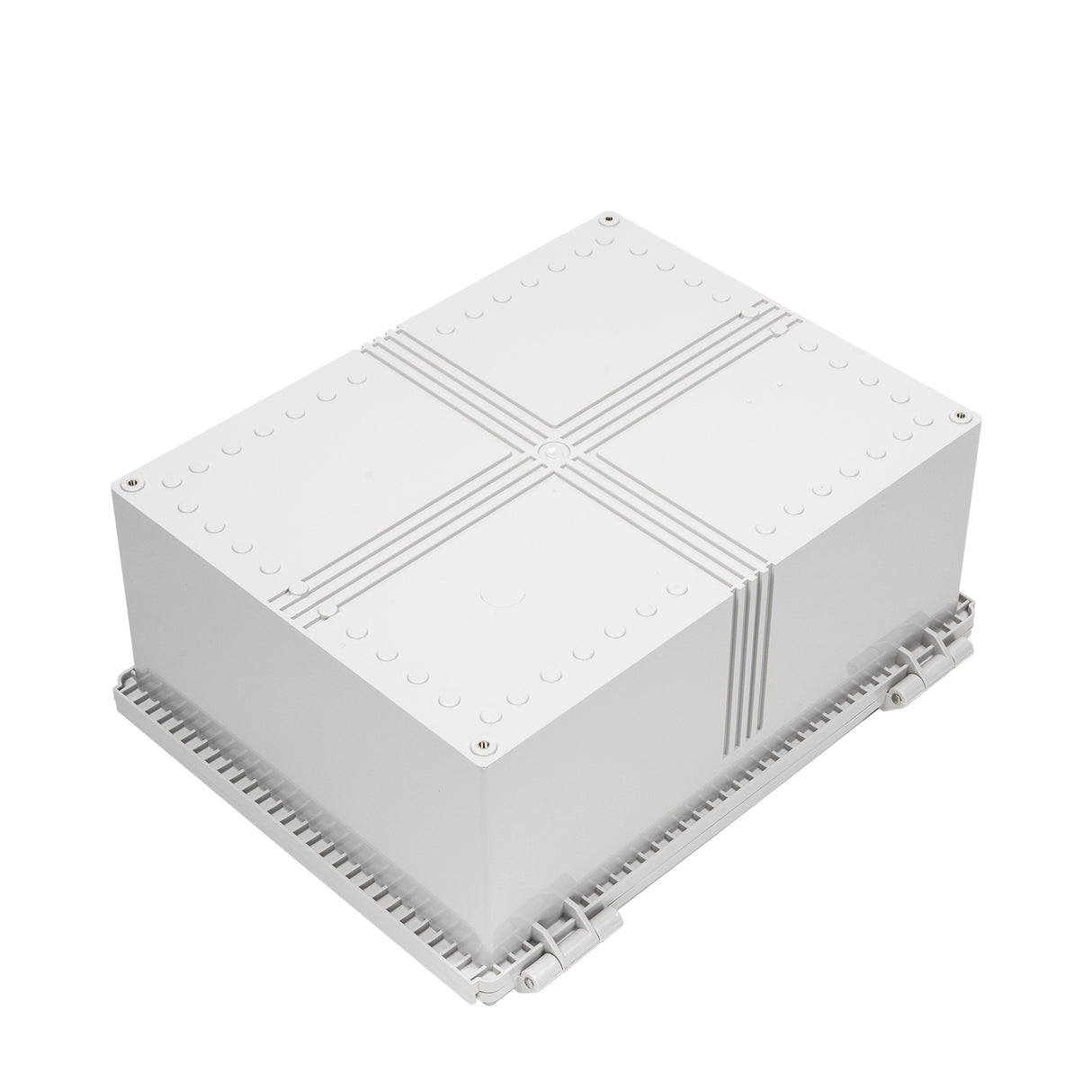Boxco P-Series 350x450x200mm Plastic Enclosure, IP67, IK08, ABS, Grey Cover, Molded Hinge and Latch Type - PHOTO 2
