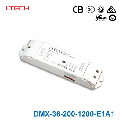 Ltech DMX-36-200-1200-E1A1 36W 200~1200mA CC DMX LED Driver - Selectable Output