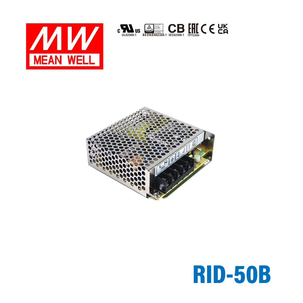 Mean Well RID-50B AC-DC Dual output enclosed power supply 50W