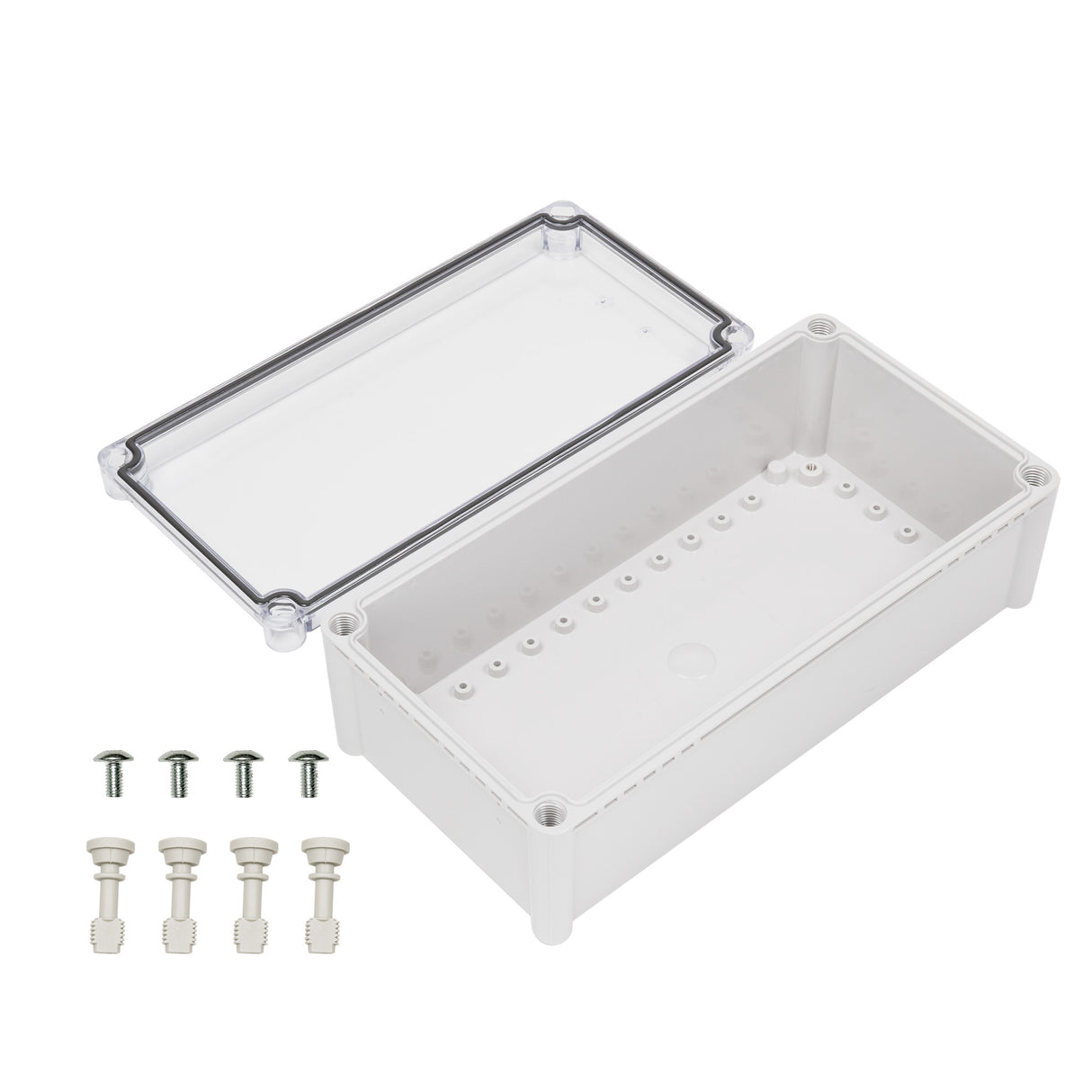 Boxco S-Series 190x380x130mm Plastic Enclosure, IP67, IK08, ABS, Transparent Cover, Screw Type - PHOTO 2