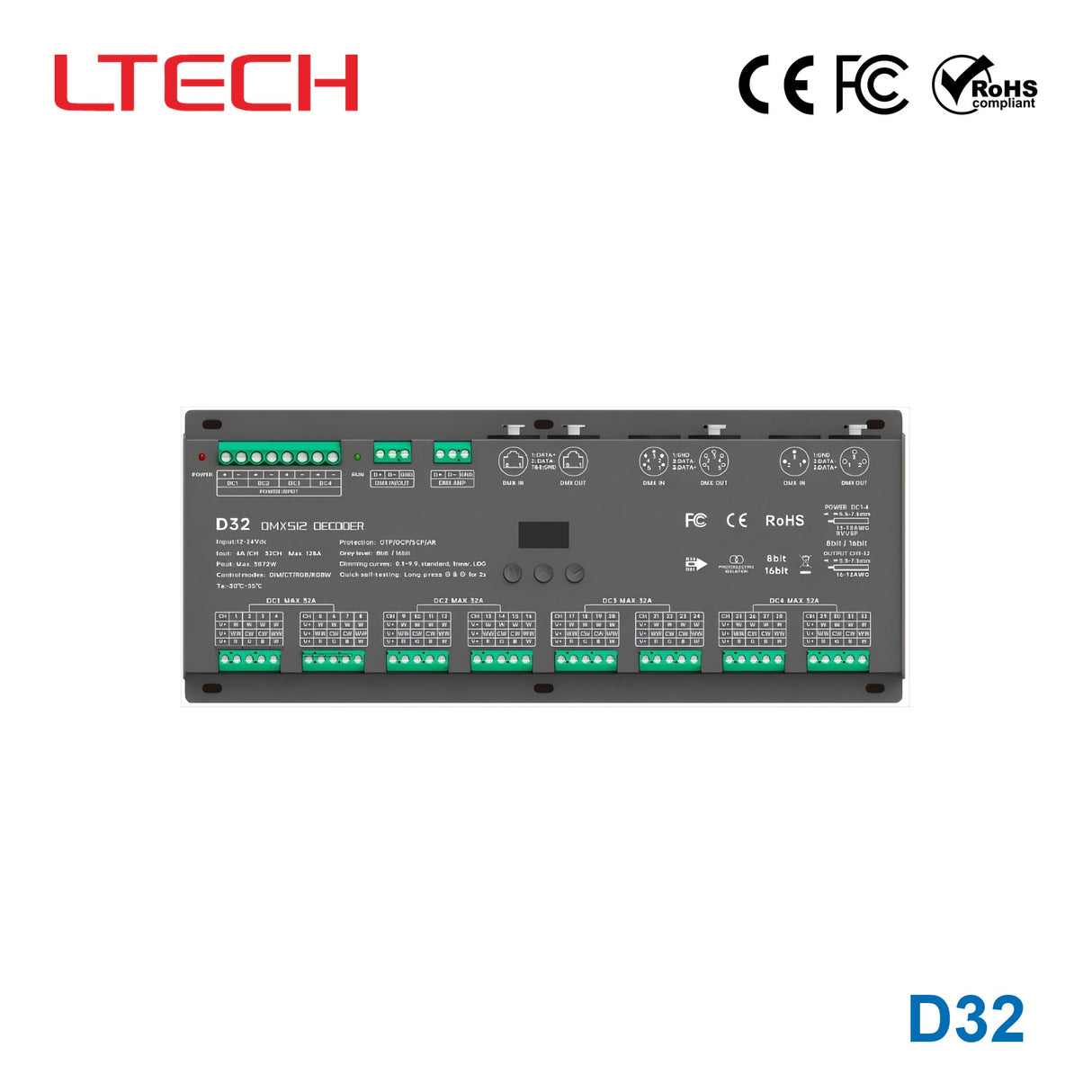 Ltech D32 3072W DMX512 LED Controller