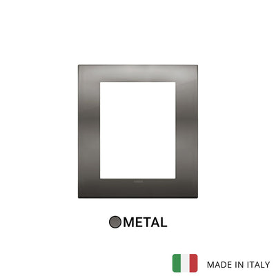 Vimar Arke Classic Plate 8M Metal Black Chrome