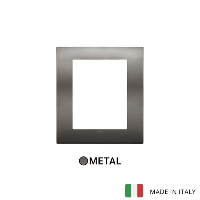 Vimar Arke Classic Plate 8M Metal Black Chrome