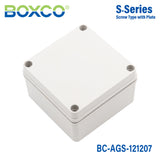 Boxco S-Series 125x125x75mm Plastic Enclosure, IP67, IK08, ABS, Grey Cover, Screw Type