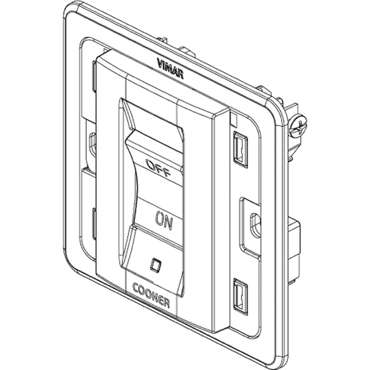 Eikon 2P 45A 1-Way Cooker Switch 3M White - PHOTO 1