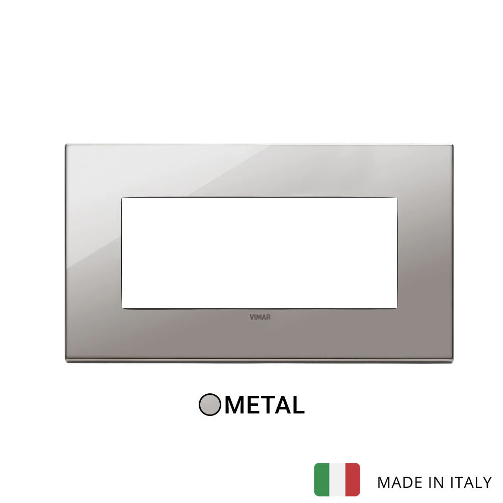 Vimar Eikon Exe Plate 5M Metal Black Chrome