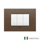 Vimar Eikon Metal 3 Gang Switch - Dark Bronze - 16A