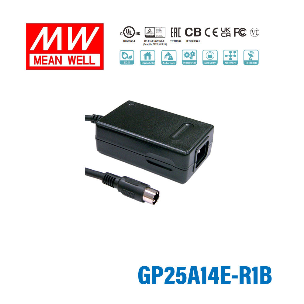 Mean Well GP25A14E-R1B Power Supply 50W 5V 15V -15V 2.5A