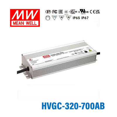 Mean Well HVGC-320-700AB Power Supply 320W 700mA - Adjustable and Dimmable