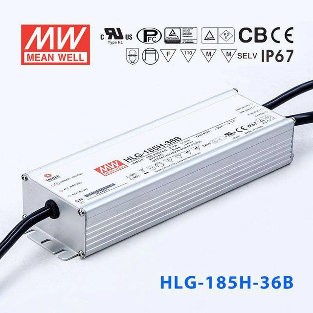Mean Well HLG-185H-36B Power Supply 185W 36V- Dimmable 5.2A